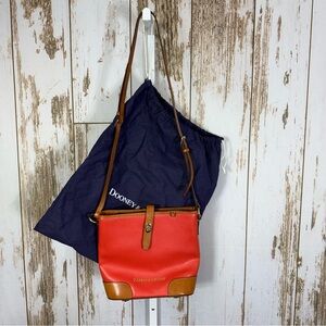 Dooney & Bourke, Claremont Collection, Geranium Pebbled Leather Tan trim